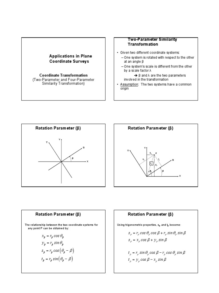 Coordinate Transformation Techniques | PDF | Ordinary Least Squares ...