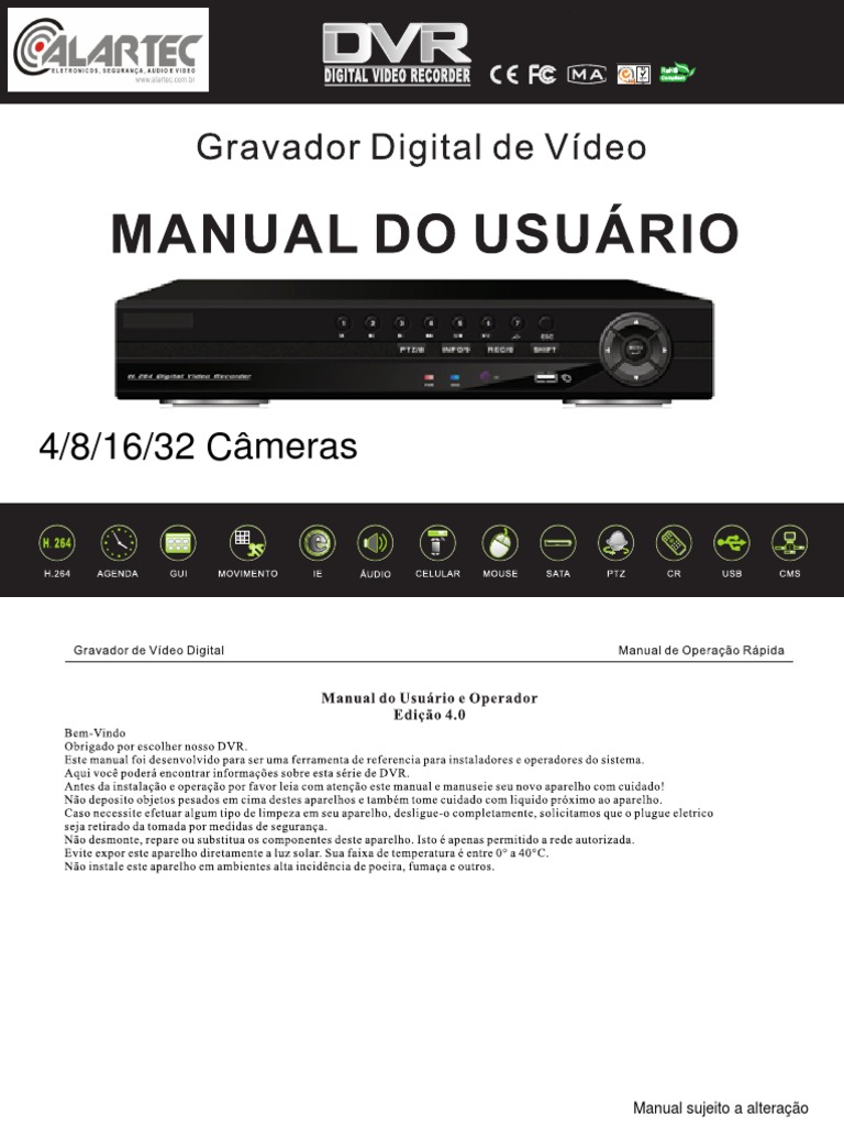 Manual DVR Alartec PDF Informática Computação e Tecnologia da
