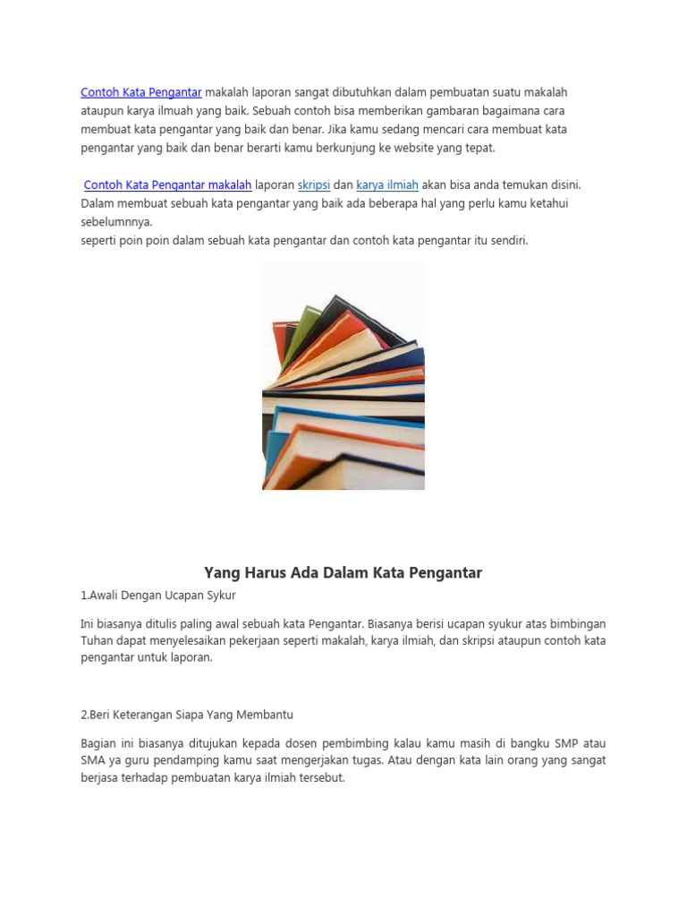 Contoh Kata Pengantar Laporan Yang Baik Dan Benar - Kumpulan Contoh Laporan