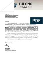 Tulong Kabataan: UP Manila Partnership Letter