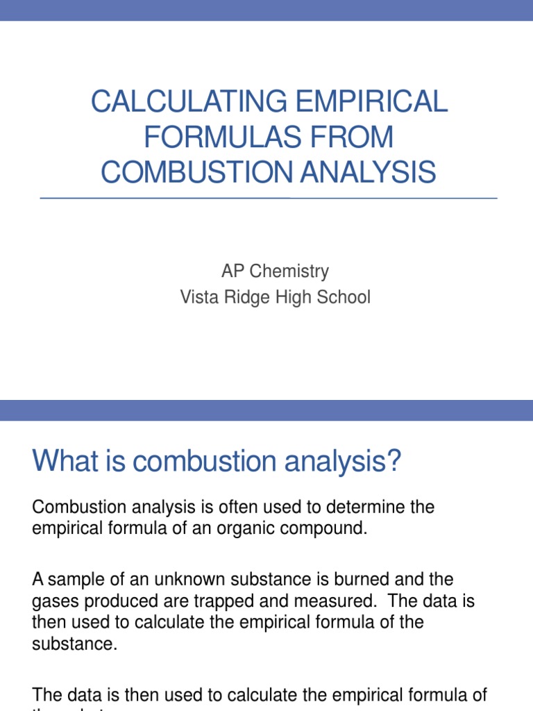 Empirical Formulas via Combustion | PDF | Mole (Unit) | Combustion