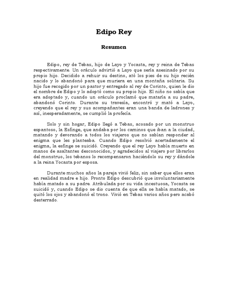 Resumen Edipo Rey