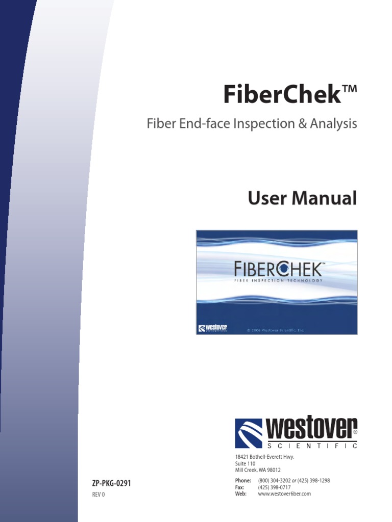 Westover FiberChek Fiber EndFace Inspection Manual PDF