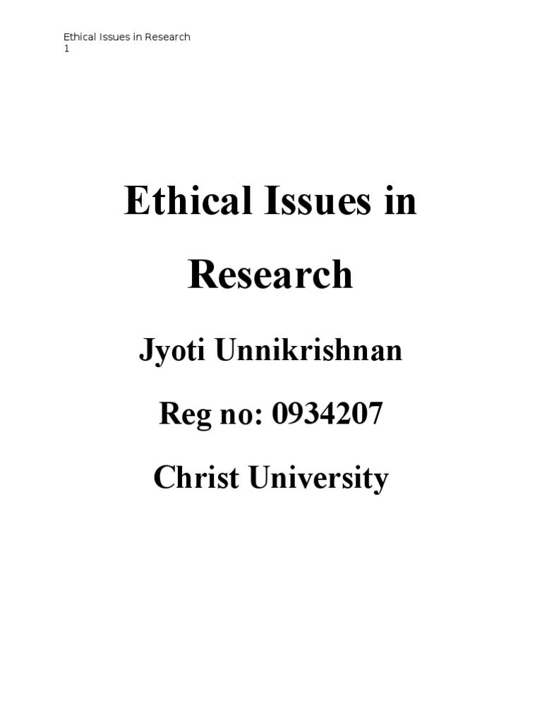 Ethical Issues in Research Specific) | PDF | Deception | Consent