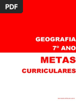 Metas Curriculares Geografia - 7º Ano