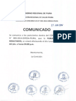 COMUNICADO N° 002-CAS 003-2014