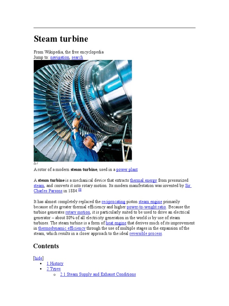 Steam Turbine | PDF | Science & Mathematics | Technology & Engineering