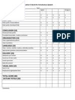 Evaluation Criteria For Introductory Speec1