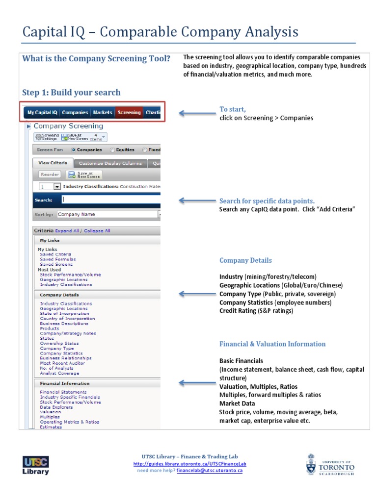 Capital IQ Company Screening Guide | PDF | Business