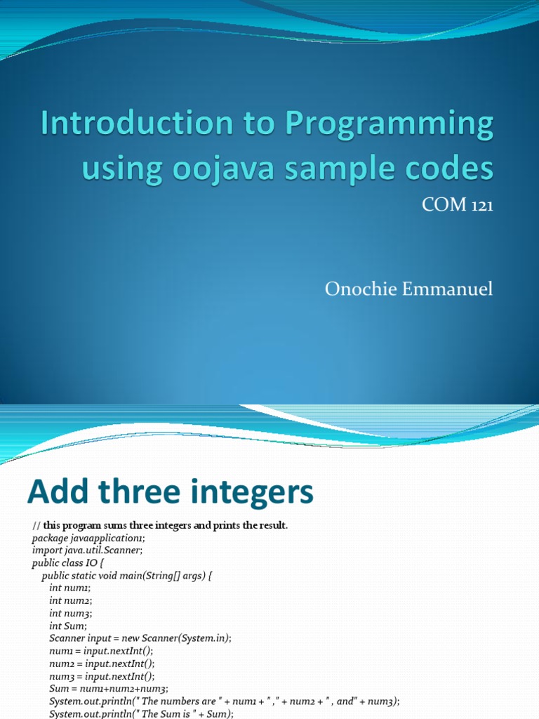 Com 121 | PDF | Square Root | Java (Programming Language)