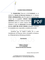 Carta de Trabajo Carlos