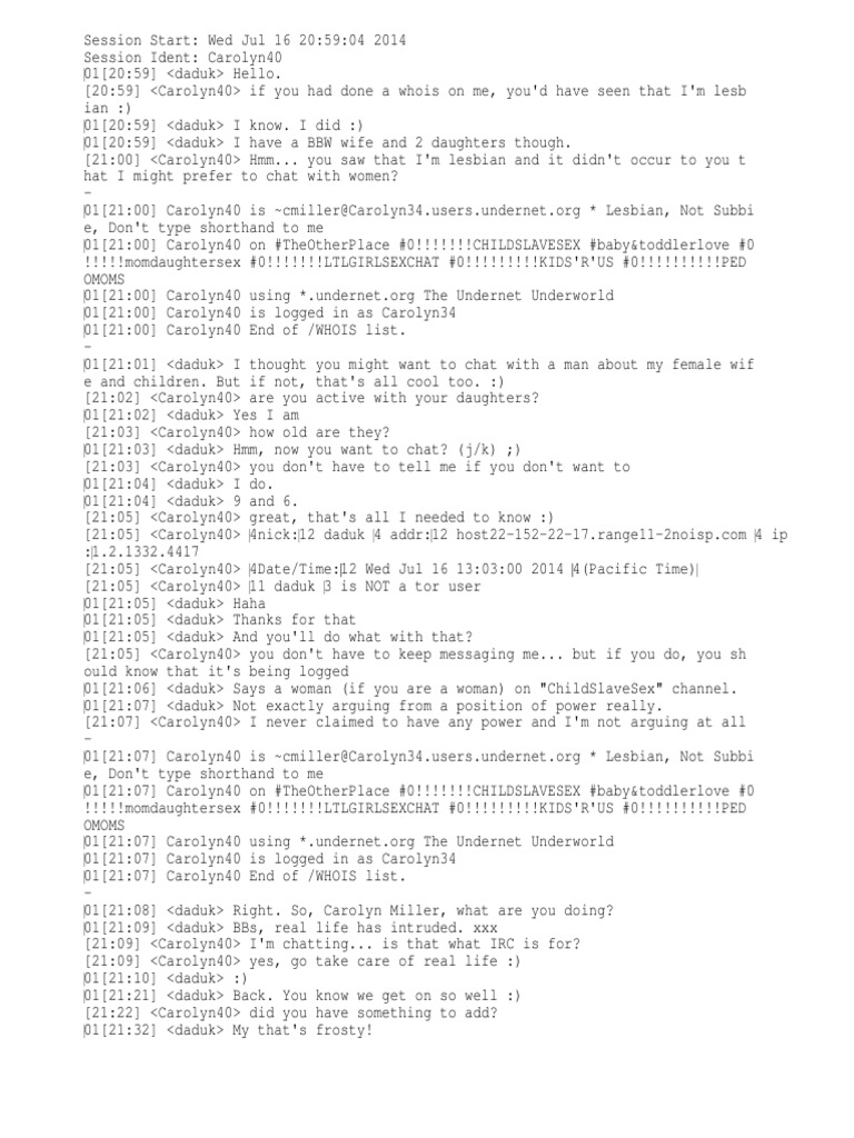  pedomoms 17 Carolyn40 UnderNet | PDF | Internet | Computing And Information Technology