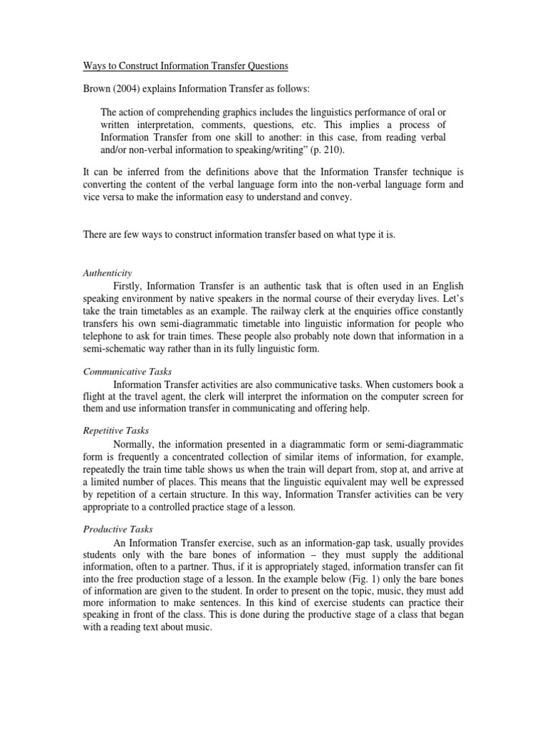 Constructing Info Transfer Questions | PDF | Information | Nonverbal ...