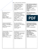 All India Management Colleges Addresses in Label Format