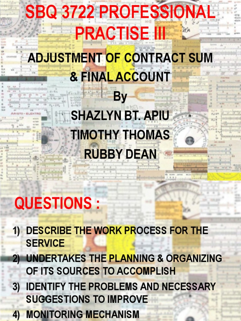 Contract Sum Adjustment Overview | PDF | Architect | Economies