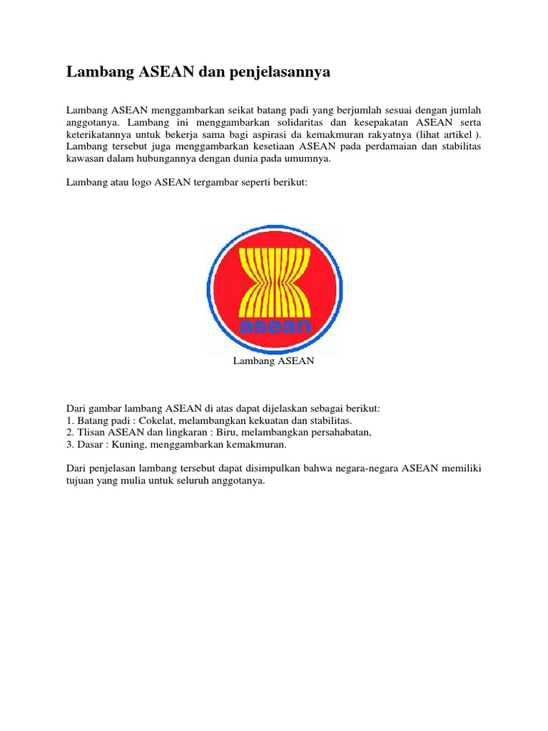 Lambang Asean Dan Penjelasannya