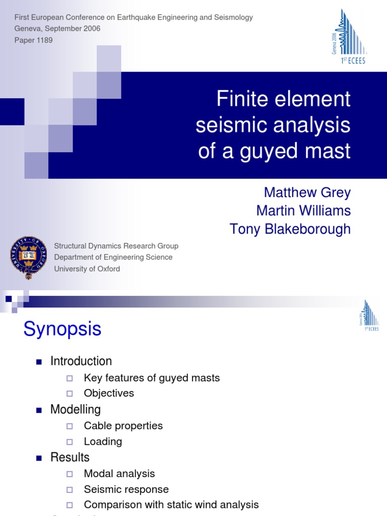 Finite Element Seismic Analysis of A Guyed Mast | PDF | Applied And ...
