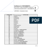 Annamalai University: Distance Education / Open University Stream Diploma/ Post Diploma Examinations - December 2011