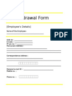 PF Withdrawal Form: (Employee's Details)