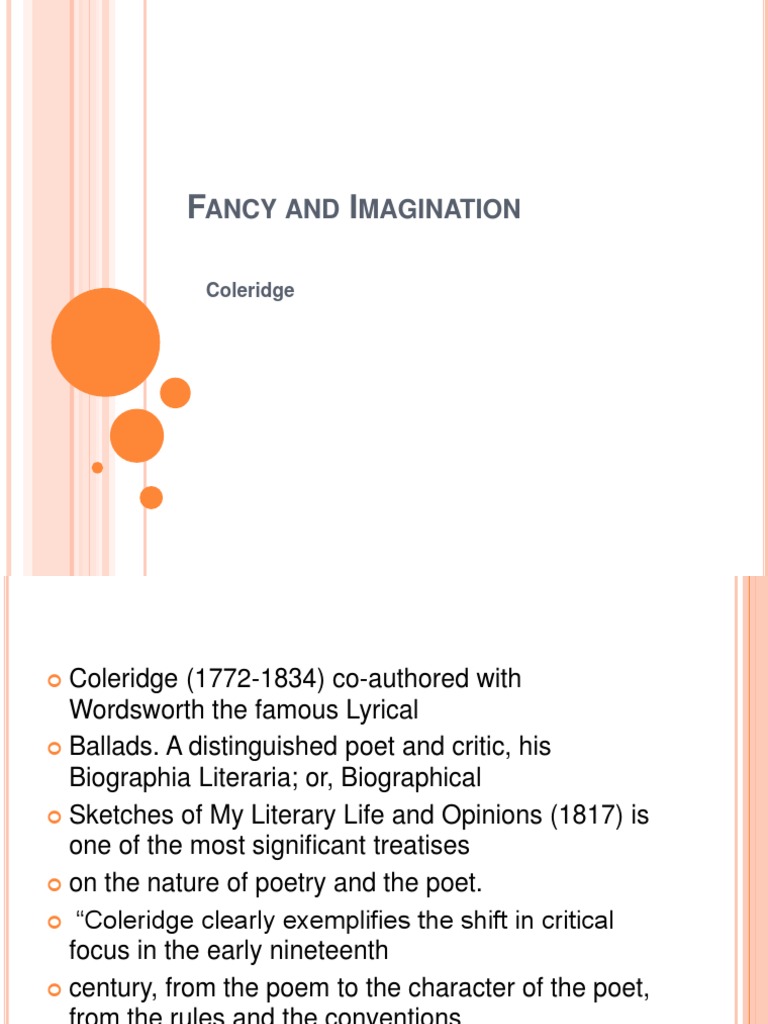 Fancy and Imagination PDF Samuel Taylor Coleridge Imagination
