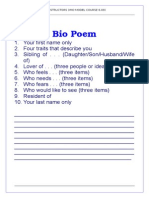 Bio Poem: Training Course For Instructors (Imo Model Course 6.09) Worksheet