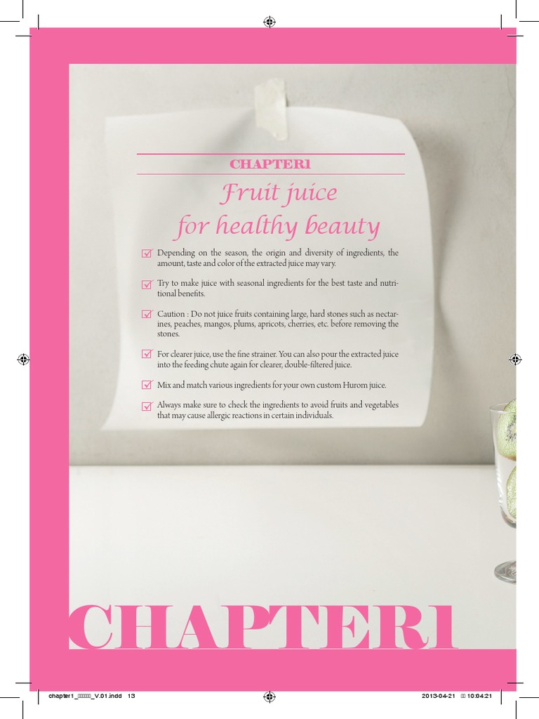 Hurom Recipes PDF Juice Diet & Nutrition