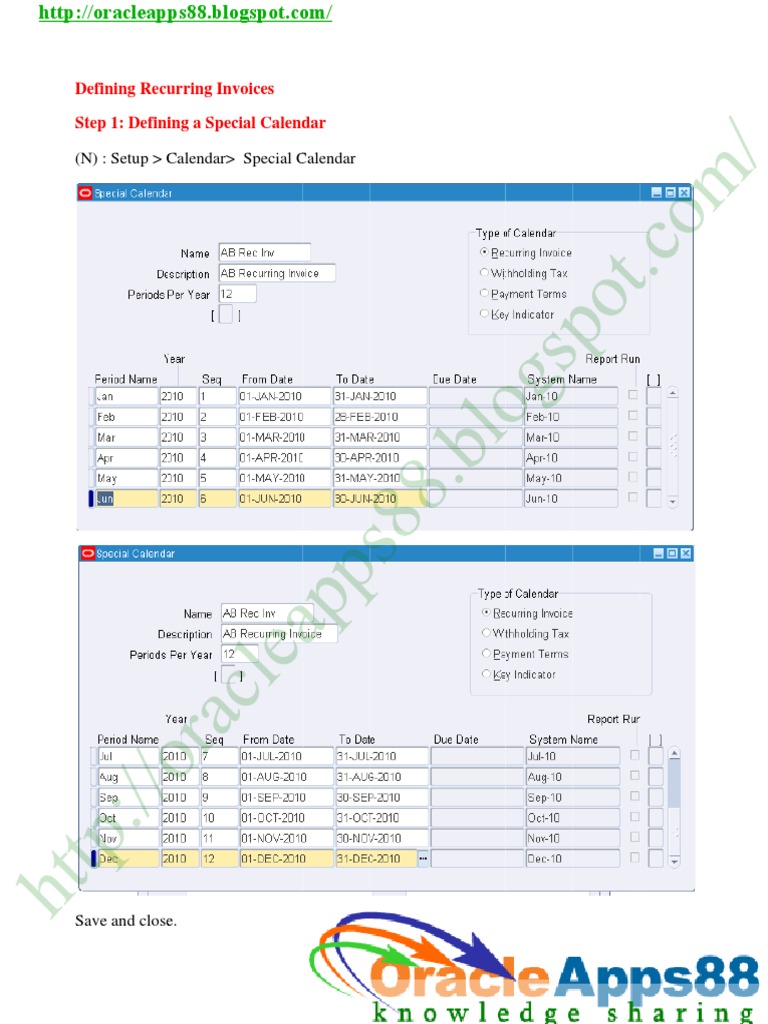 Manage Recurring Invoices in Payables | PDF | Computers