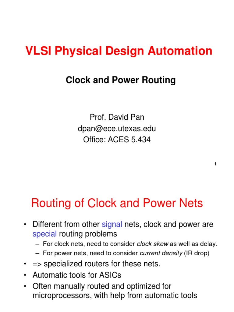 VLSI Physical Design Automation: Clock and Power Routing | PDF ...