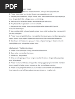 Kebaikan Pendidikan Khas Pdf