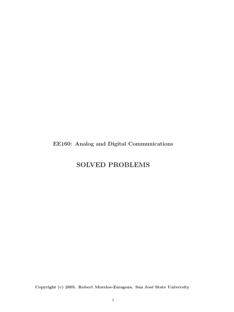 Solved Problems: EE160: Analog and Digital Communications | PDF ...