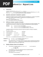 Quadratic Equation Theory - e