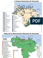 Mapa de Parques y Monumentos de Venezuela