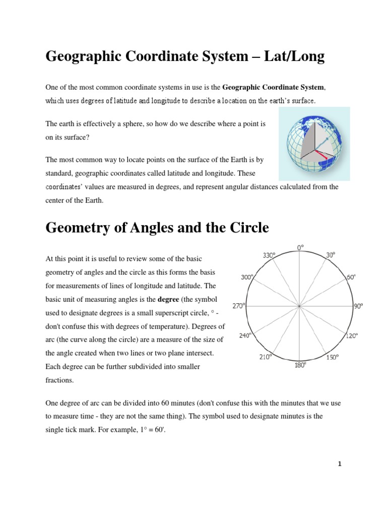 Geographic Coordinate System Lat/Long