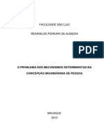 o Problema Dos Mecanismos Deterministas Na Concepção Mounieriana de Pessoa