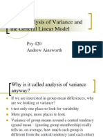 Basic Analysis of Variance and The General Linear Model: Psy 420 Andrew Ainsworth