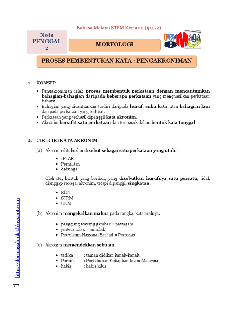 Proses Pembentukan Kata Pengakroniman Pdf
