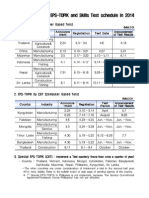 Skills Test Schedule in 2014