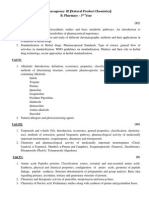 Syllabus For Pharmacognosy-III, B. Pharma (3 Yr)