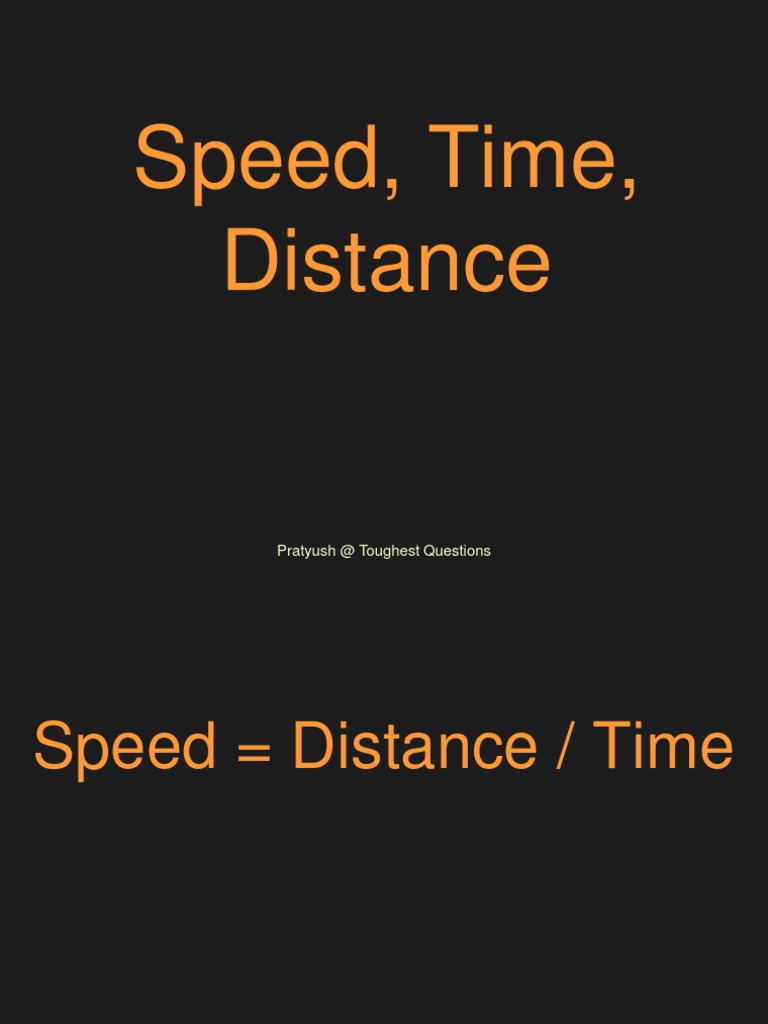 Mastering Speed, Time, and Distance Concepts | PDF | Speed | Mechanical ...