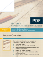 CSC 443 - Lecture 1 - The Project Management Framework