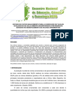 Estudo Do Fator Água Cimento para A Confecção de Tijolos Ecológicos de Solo-Cimento Incorporados Com Resíduos