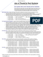 Rules and Rules of Thumb for Duct Systems