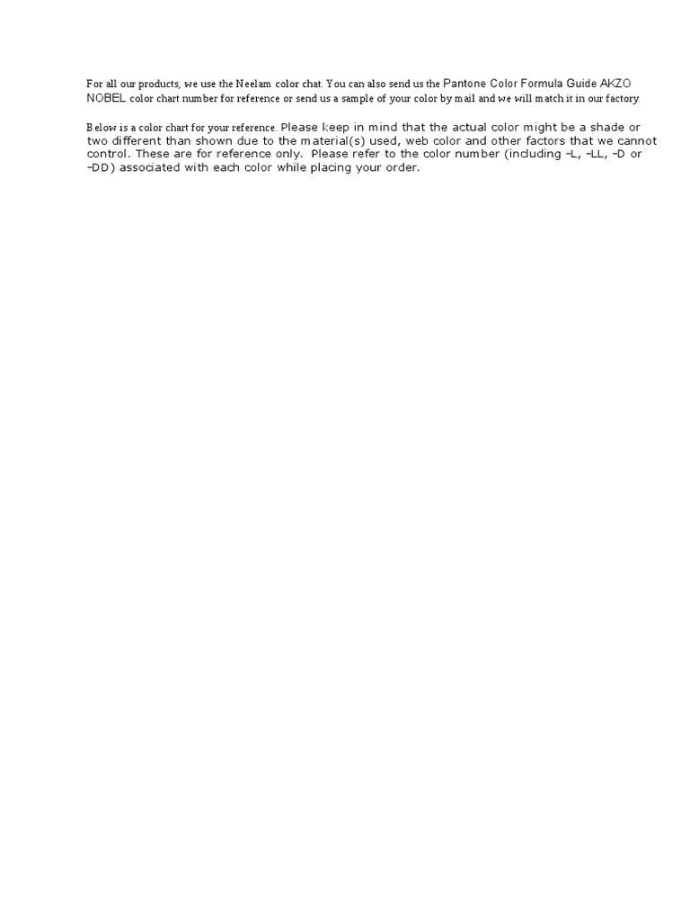 Neelam Color Chart | PDF