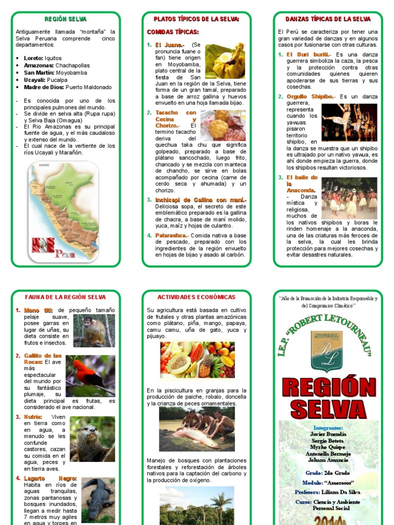 Triptico Región Selva