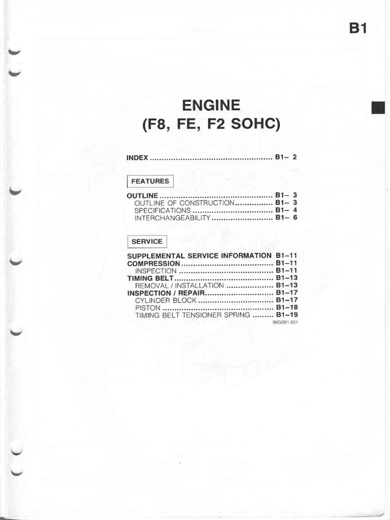 Section b1 (Ex. 1a) - Engine (f8, Fe, f2 Sohc) | PDF | Language Arts ...