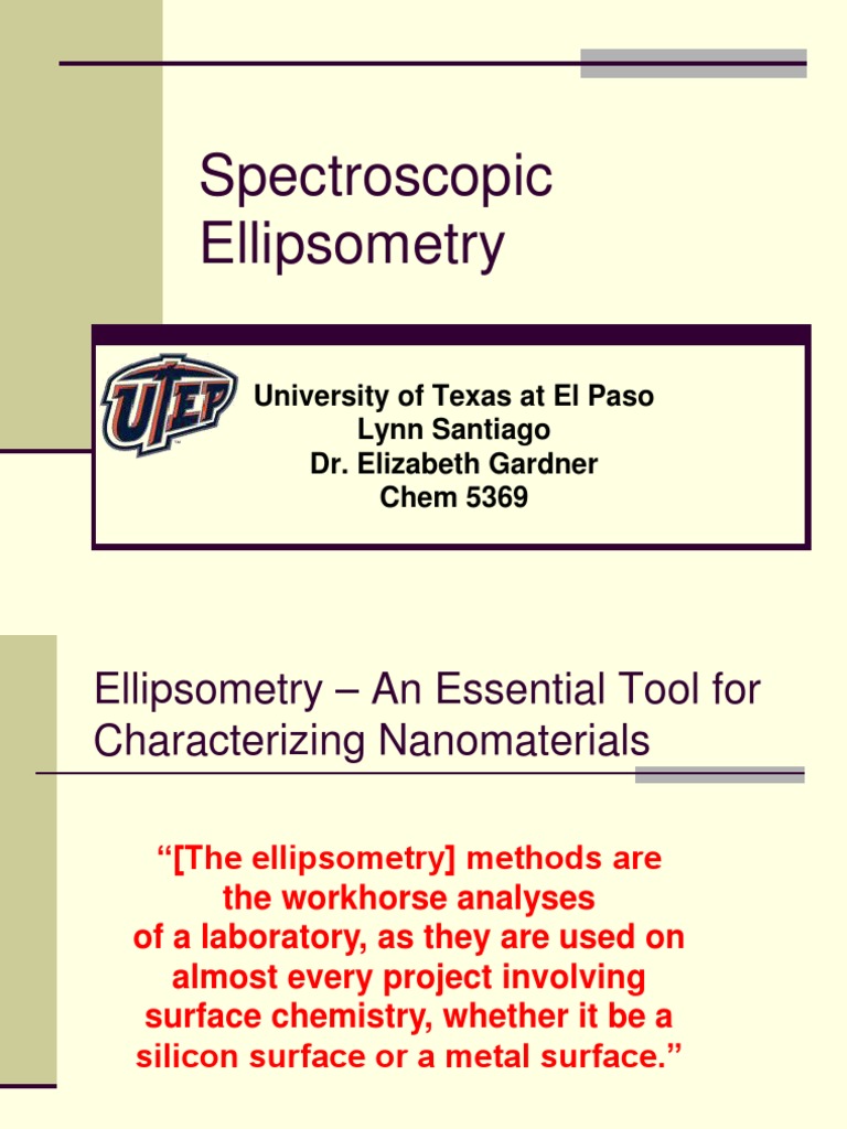 Ellipsometry | PDF | Science & Mathematics | Technology & Engineering