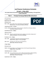 4 Empirical Finance Conference Schedule: 30 April - 2 May 2003