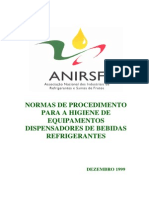 ANIRSF - Normas de Procedimento Para a Higiene de Equipamentos Dispensadores de Bebidas Refrigerantes