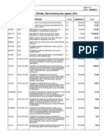 Partidas Precios Obra-Construcción Agosto 2013