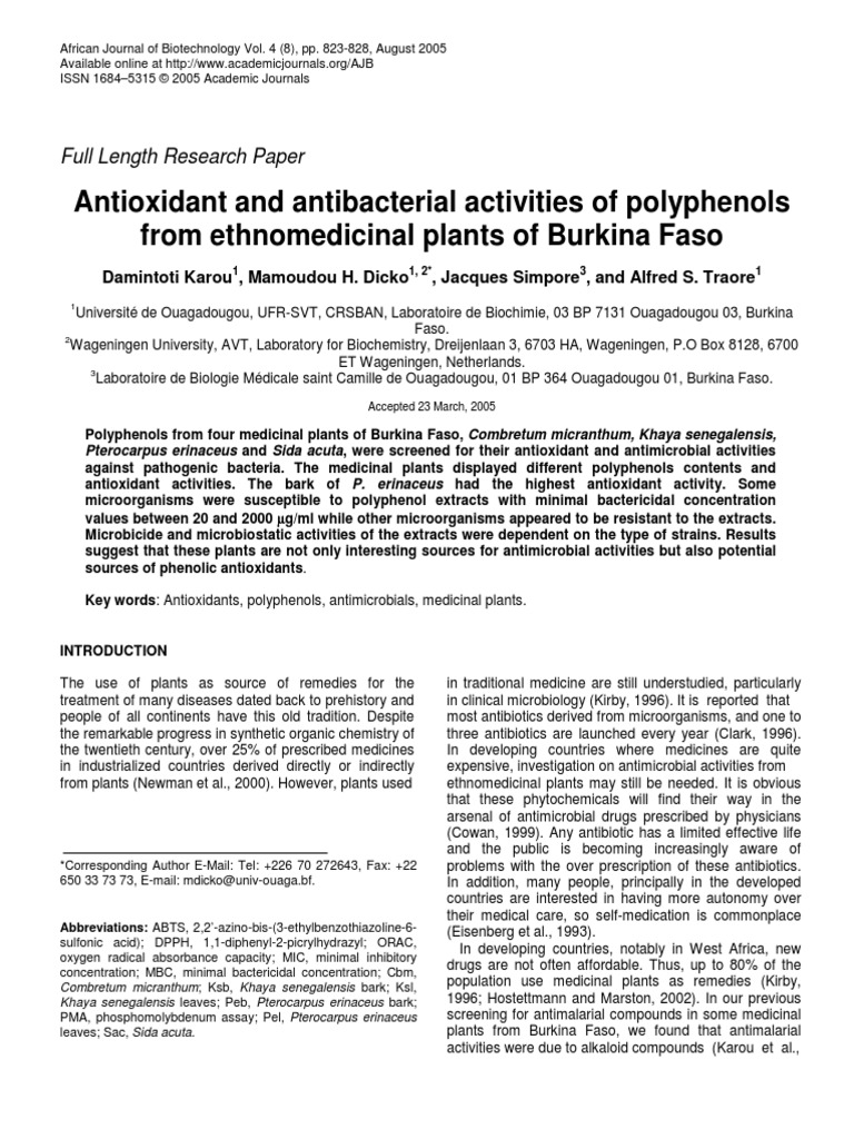 Antioxidant and Antibacterial Activities of Polyphenols From ...